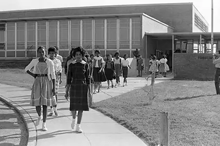 ● In 1961, more than one hundred students walked out of Burglund High School (now Higgins Middle School) in protest